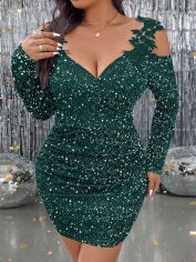 Акція на Сукня осіння жіноча SHEIN GD-00226726 1XL Темно-зелена від Rozetka