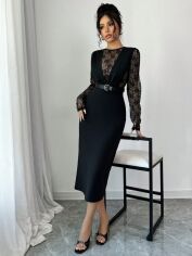 Акція на Сукня осіння жіноча SHEIN GD-00225504 L Чорна від Rozetka