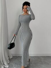 Акція на Сукня осіння жіноча SHEIN GD-00228364 M Чорно-біла від Rozetka