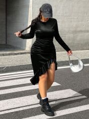 Акція на Сукня осіння жіноча SHEIN GD-00223146 2XL Чорна від Rozetka
