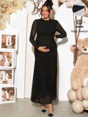 Акція на Сукня для вагітних осіння жіноча SHEIN GD-00219774 S Чорна від Rozetka
