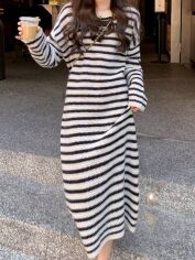 Акція на Сукня осіння жіноча SHEIN GD-00212278 L Чорно-біла від Rozetka