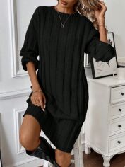 Акція на Сукня осіння жіноча SHEIN GD-00219020 XS Чорна від Rozetka