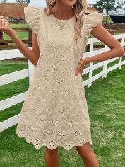 Акція на Плаття міді літнє жіноче SHEIN GD-00205023 S Бежеве від Rozetka