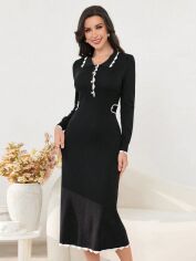 Акція на Сукня осіння жіноча SHEIN GD-00220678 L Чорна від Rozetka