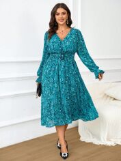 Акція на Сукня осіння жіноча SHEIN GD-00202836 0XL Синя від Rozetka