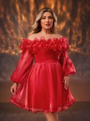 Акція на Сукня осіння жіноча SHEIN GD-00203508 4XL Червона від Rozetka