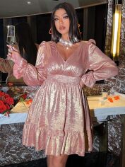 Акція на Сукня осіння жіноча SHEIN GD-00203920 2XL Рожева від Rozetka