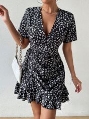 Акція на Плаття коротке літнє жіноче SHEIN GD-00204930 M Чорне від Rozetka