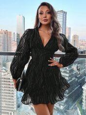 Акція на Плаття вечірнє коротке літнє жіноче SHEIN GD-00206997 L Чорне від Rozetka