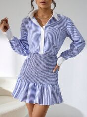 Акція на Плаття-сорочка коротке літнє жіноче SHEIN GD-00201806 S Різнокольорове від Rozetka