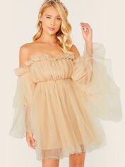 Акція на Плаття вечірнє коротке літнє жіноче SHEIN GD-00201915 XS Кремове від Rozetka
