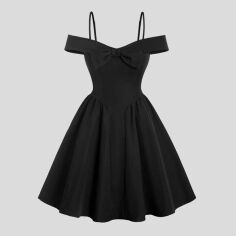 Акція на Плаття вечірнє міді літнє жіноче SHEIN GD-00216447 XL Чорне від Rozetka