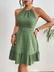 Акція на Плаття коротке літнє жіноче SHEIN GD-00210004 XL Зелене від Rozetka