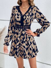 Акція на Плаття коротке осіннє жіноче SHEIN GD-00209108 L Темно-синє від Rozetka