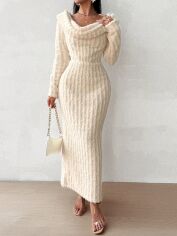 Акція на Сукня осіння жіноча SHEIN GD-00206046 M Кремова від Rozetka