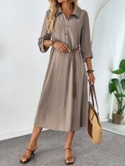 Акція на Сукня осіння жіноча SHEIN GD-00208949 M Бежева від Rozetka
