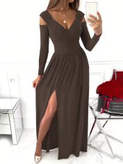 Акція на Сукня осіння жіноча SHEIN GD-00216488 L Коричнева від Rozetka