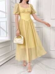 Акція на Сукня жіноча SHEIN GD-00220082 M Гірчична від Rozetka