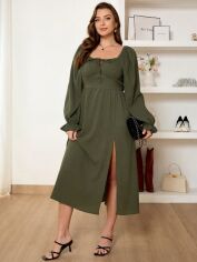 Акція на Сукня осіння жіноча SHEIN GD-00203352 1XL Темно-зелена від Rozetka