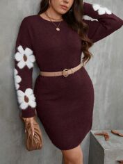 Акція на Сукня осіння жіноча SHEIN GD-00214015 0XL Бордова від Rozetka