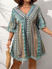 Акція на Сукня літня жіноча Shein GD-00227296 1XL Зелена від Rozetka