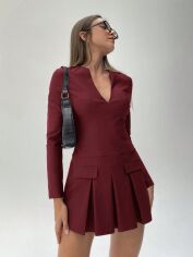 Акція на Сукня літня жіноча SHEIN GD-00220021 L Бордове від Rozetka