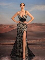 Акція на Сукня вечірня довга літня жіноча SHEIN GD-00196180 L Чорна від Rozetka