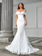 Акція на Весільна сукня довга жіноча SHEIN GD-00196173 S Біла від Rozetka