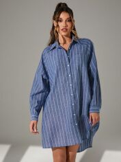 Акція на Плаття-сорочка міді літнє жіноче SHEIN GD-00221260 S Синє від Rozetka