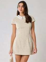 Акція на Плаття коротке осіннє жіноче SHEIN GD-00209046 M Кремове від Rozetka