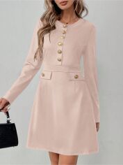 Акція на Плаття коротке осіннє жіноче SHEIN GD-00218330 M Рожеве від Rozetka