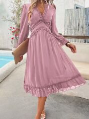 Акція на Сукня осіння жіноча SHEIN GD-00201906 M Рожева від Rozetka