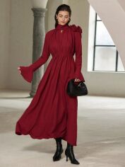 Акція на Сукня осіння жіноча SHEIN GD-00204074 L Бордова від Rozetka
