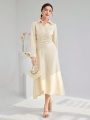 Акція на Сукня осіння жіноча SHEIN GD-00207016 L Кремова від Rozetka