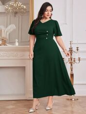 Акція на Сукня літня жіноча Shein GD-00228313 1XL Темно-зелена від Rozetka
