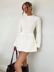 Акція на Плаття коротке осіннє жіноче SHEIN GD-00180232 L Біле від Rozetka
