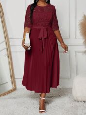 Акція на Сукня жіноча SHEIN GD-00206480 1XL Бордова від Rozetka