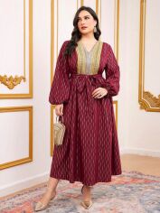 Акція на Сукня осіння жіноча SHEIN GD-00213061 1XL Бордова від Rozetka