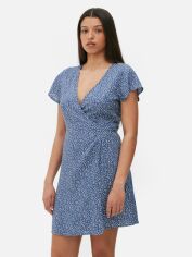 Акція на Сукня на запах коротка літня жіноча Primark XAZ519962PEBR M Темно-синя з білим від Rozetka