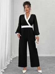 Акція на Комбінезон жіночий SHEIN GD-00217043 0XL Чорний з білим від Rozetka