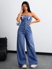 Акція на Комбінезон джинсовий жіночий SHEIN GD-00218498 L Синій від Rozetka