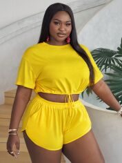 Акція на Костюм жіночий SHEIN GD-00227453 1XL Жовтий від Rozetka