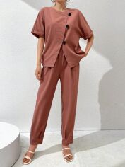 Акція на Костюм жіночий SHEIN GD-00220116 S Теракотовий від Rozetka