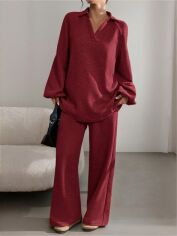 Акція на Костюм жіночий SHEIN GD-00211382 XL Бордовий від Rozetka