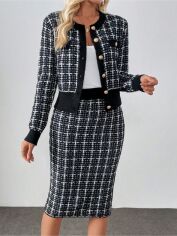 Акція на Костюм жіночий SHEIN GD-00204737 L Чорний з білим від Rozetka