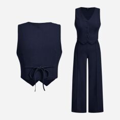 Акція на Костюм діловий жіночий SHEIN GD-00217787 2XL Темно-синій від Rozetka