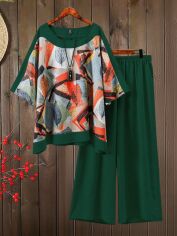 Акція на Костюм оверсайз жіночий SHEIN GD-00201069 2XL Темно-зелений від Rozetka