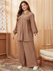 Акція на Костюм жіночий SHEIN GD-00227936 3XL Коричневий від Rozetka