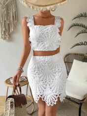 Акція на Костюм жіночий SHEIN GD-00202125 S Білий від Rozetka
